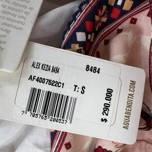 Agua Bendita NWT Alex Kezia Hand Made Mini Dress Pink Size Small - Picture 10 of 13